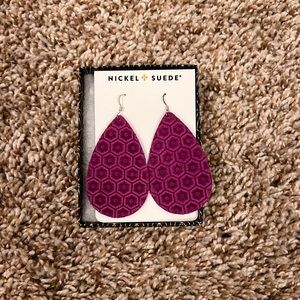 Nickel & Suede Orchid Blossom Earrings